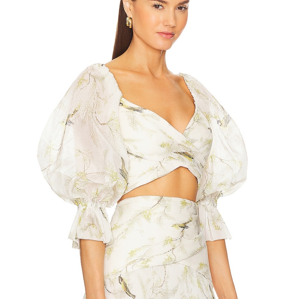 Zimmermann Pleated Bodice in Acadia Birds